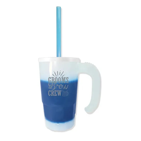 Frosted To Blue color option for Mood™ 20 Oz. Stackable Beer Stein/Straw/Lid Set