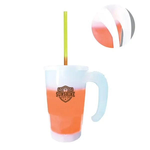 Frosted To Orange color option for Mood™ 20 Oz. Stackable Beer Stein/Straw/Lid Set