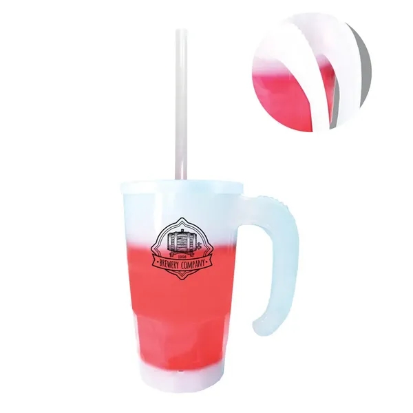 Frosted To Red color option for Mood™ 20 Oz. Stackable Beer Stein/Straw/Lid Set