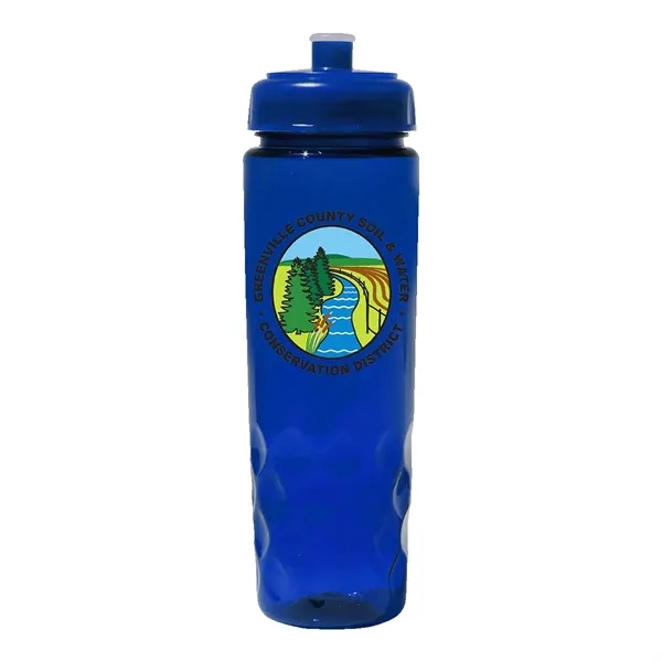 Trans Blue color option for Recycled Pet   24 Oz. Bottle With Push 'N Pull Cap, Full Col
