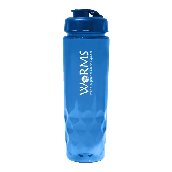 Trans Blue color option for Recycled Pet   24 Oz. Bottle With Flip Top Cap