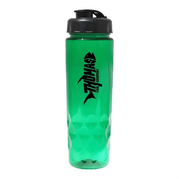 Trans Green color option for Recycled Pet   24 Oz. Bottle With Flip Top Cap