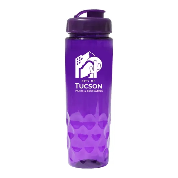 Trans Purple color option for Recycled Pet   24 Oz. Bottle With Flip Top Cap