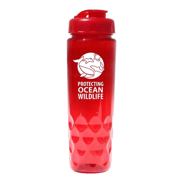 Trans Red color option for Recycled Pet   24 Oz. Bottle With Flip Top Cap