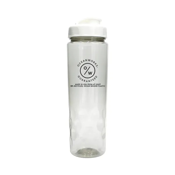 Recycled Clear color option for Recycled Pet   24 Oz. Bottle With Flip Top Cap, Full Color D