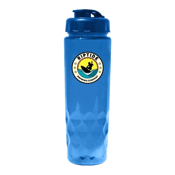 Trans Blue color option for Recycled Pet   24 Oz. Bottle With Flip Top Cap, Full Color D