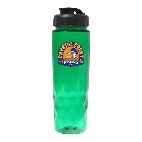 Trans Green color option for Recycled Pet   24 Oz. Bottle With Flip Top Cap, Full Color D