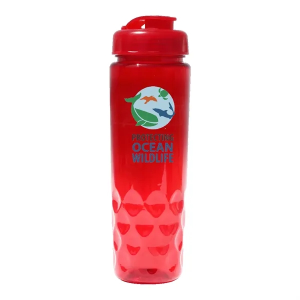 Trans Red color option for Recycled Pet   24 Oz. Bottle With Flip Top Cap, Full Color D