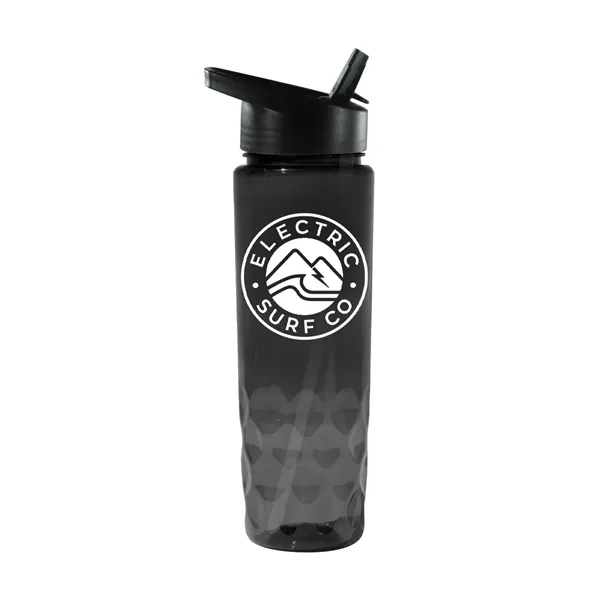Trans Black color option for Recycled Pet   24 Oz. Bottle With Straw Cap