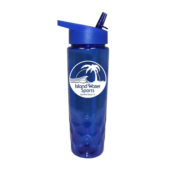 Trans Blue color option for Recycled Pet   24 Oz. Bottle With Straw Cap
