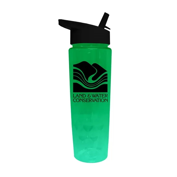 Trans Green color option for Recycled Pet   24 Oz. Bottle With Straw Cap