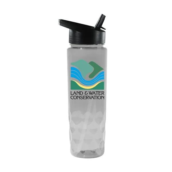 Recycled Clear color option for Recycled Pet   24 Oz. Bottle With Straw Cap, Full Color Digi