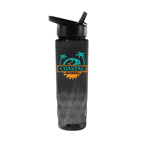 Trans Black color option for Recycled Pet   24 Oz. Bottle With Straw Cap, Full Color Digi