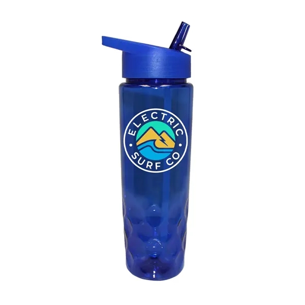Trans Blue color option for Recycled Pet   24 Oz. Bottle With Straw Cap, Full Color Digi