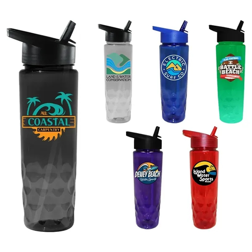Main photo of Recycled Pet   24 Oz. Bottle With Straw Cap, Full Color Digi