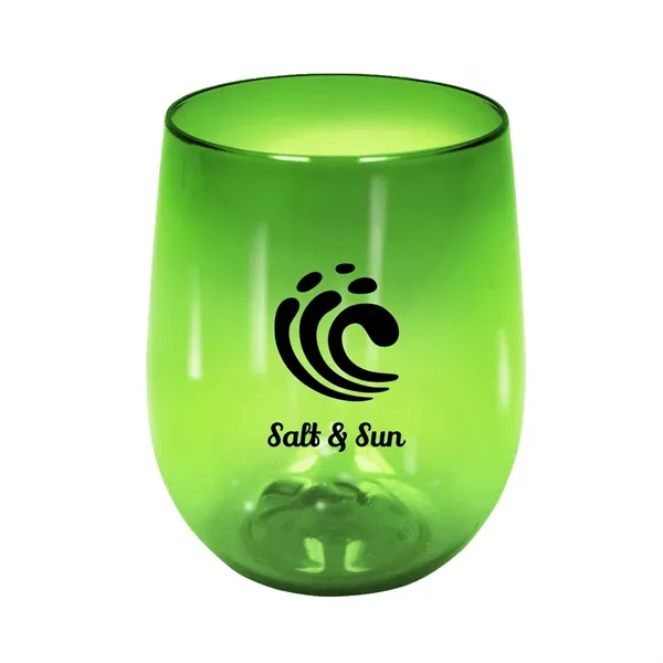 Green color option for Recycled Pet   12 Oz. Stemless Wine Glass