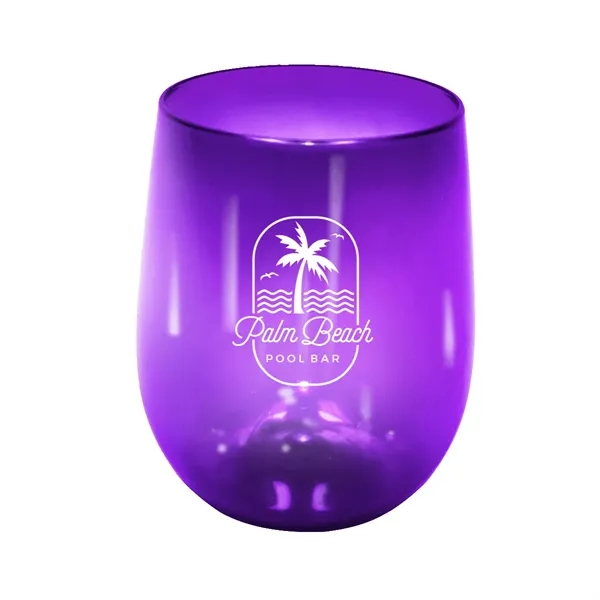 Purple color option for Recycled Pet   12 Oz. Stemless Wine Glass