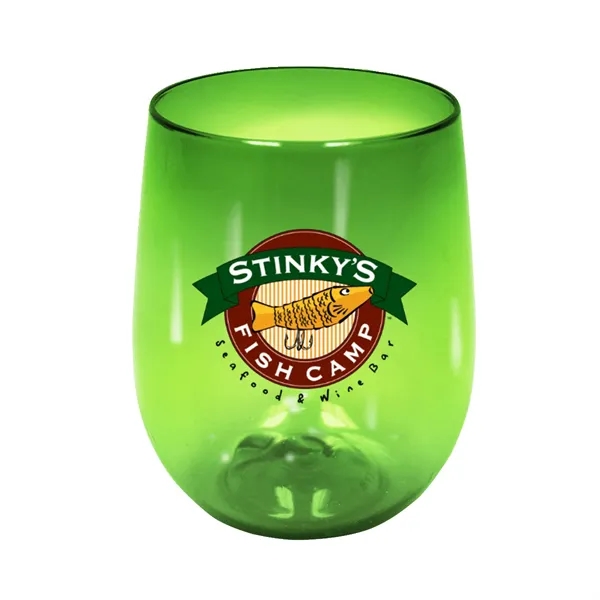 Green color option for Recycled Pet   12 Oz. Stemless Wine Glass, Full Color Digita