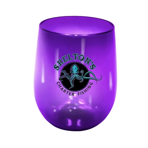 Purple color option for Recycled Pet   12 Oz. Stemless Wine Glass, Full Color Digita