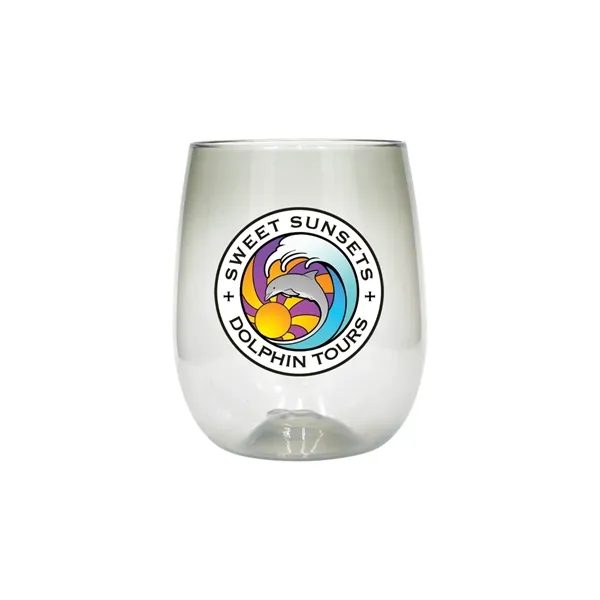 Recycled Clear color option for Recycled Pet   12 Oz. Stemless Wine Glass, Full Color Digita