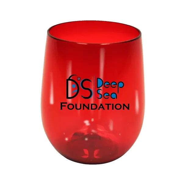 Red color option for Recycled Pet   12 Oz. Stemless Wine Glass, Full Color Digita
