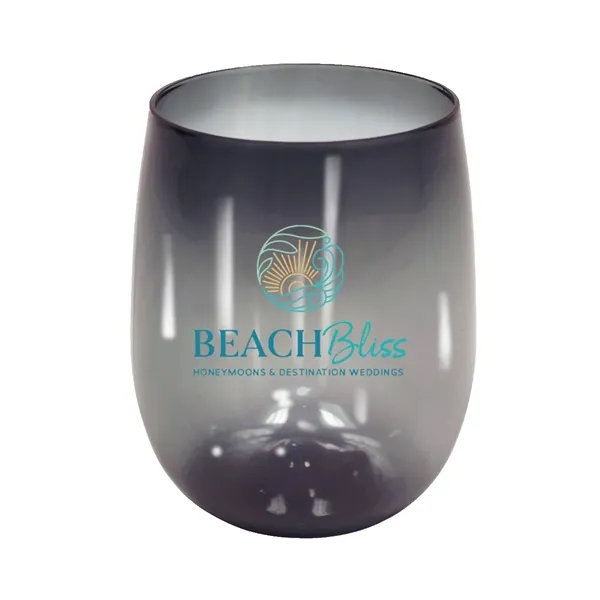 Smoke color option for Recycled Pet   12 Oz. Stemless Wine Glass, Full Color Digita