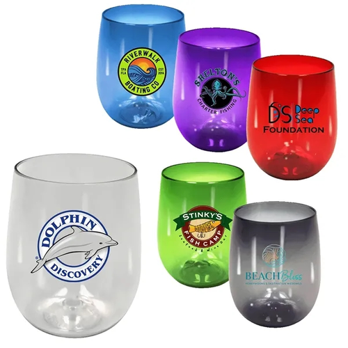 Main photo of Recycled Pet   12 Oz. Stemless Wine Glass, Full Color Digita