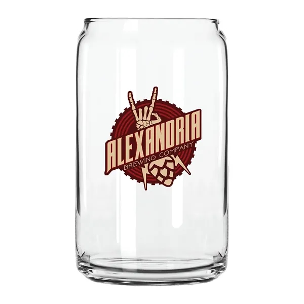 Clear color option for 16 Oz. Beer Can Glass   Usa, Full Color Digital