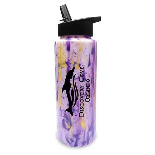 Yellow/Purple color option for 32 Oz. Confetti Sports Bottle With Straw Cap Lid