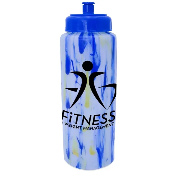 Blue/Yellow color option for 32 Oz. Confetti Sports Bottle With Push 'N Pull Cap