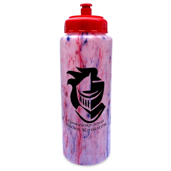Red/Blue color option for 32 Oz. Confetti Sports Bottle With Push 'N Pull Cap