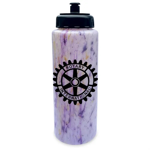 Yellow/Purple color option for 32 Oz. Confetti Sports Bottle With Push 'N Pull Cap
