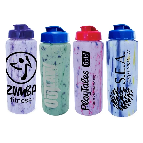 Blue/Green color option for 32 Oz. Confetti Sports Bottle With Flip Top Cap