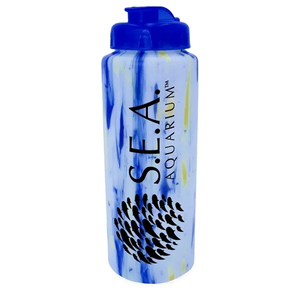 Blue/Yellow color option for 32 Oz. Confetti Sports Bottle With Flip Top Cap