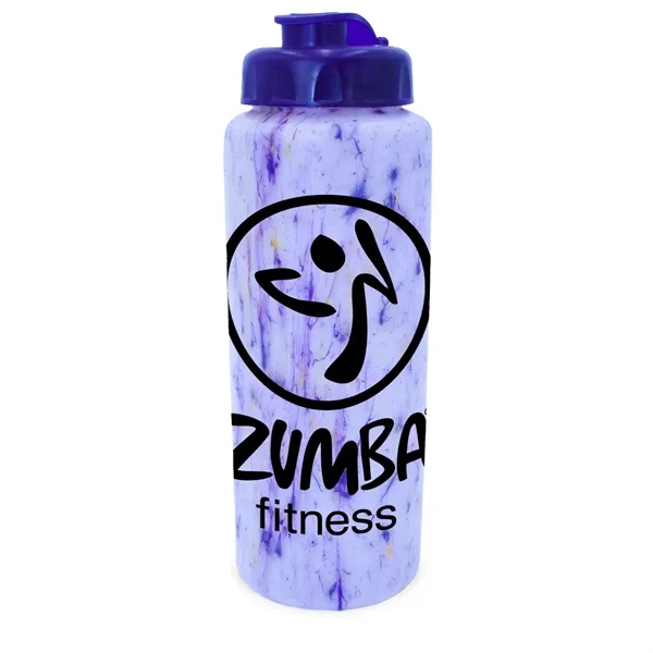 Yellow/Purple color option for 32 Oz. Confetti Sports Bottle With Flip Top Cap