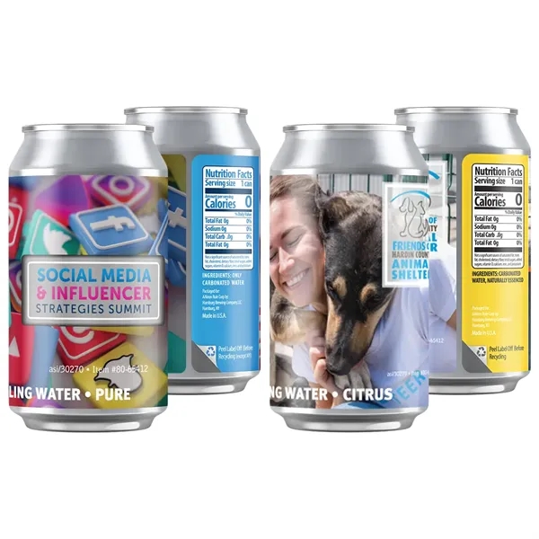 Pure color option for 12 Oz. Sparkling Canned Water, Full Color Digital