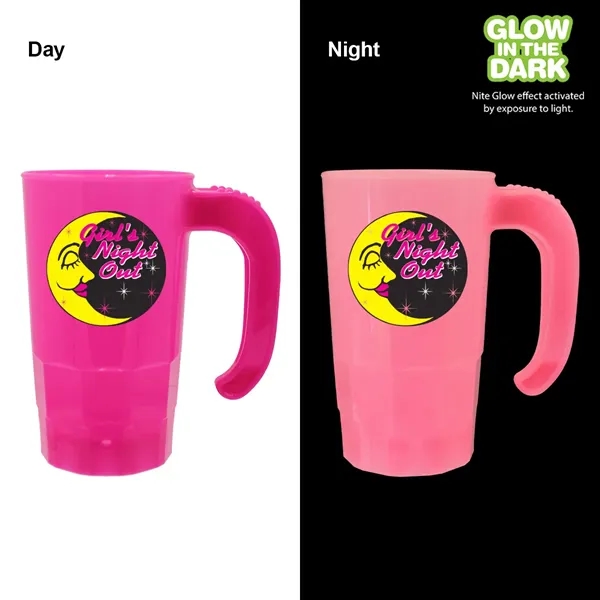 Pink color option for 20 Oz. Nite Glow Stackable Beer Stein, Full Color Digital