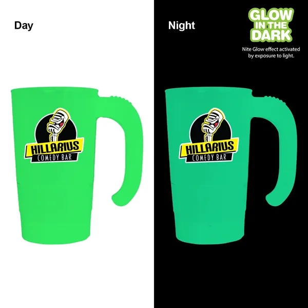 Green color option for 20 Oz. Nite Glow Stackable Beer Stein (2 Sided), Full Color