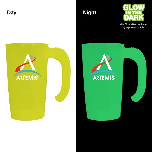 Yellow color option for 20 Oz. Nite Glow Stackable Beer Stein (2 Sided), Full Color