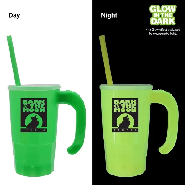 Green color option for 20 Oz. Nite Glow Stackable Beer Stein/Straw/Lid Set