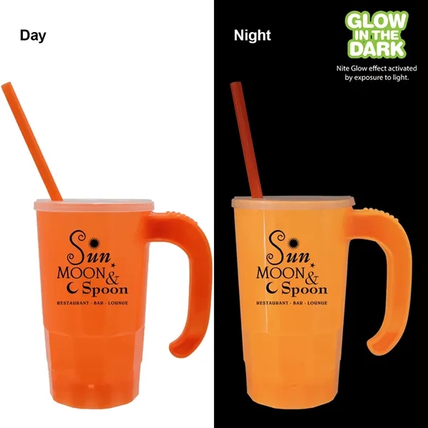 Orange color option for 20 Oz. Nite Glow Stackable Beer Stein/Straw/Lid Set