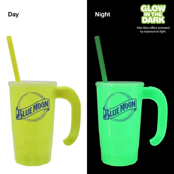 Yellow color option for 20 Oz. Nite Glow Stackable Beer Stein/Straw/Lid Set