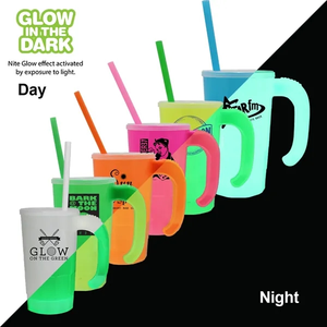Photo of 20 Oz. Nite Glow Stackable Beer Stein/Straw/Lid Set