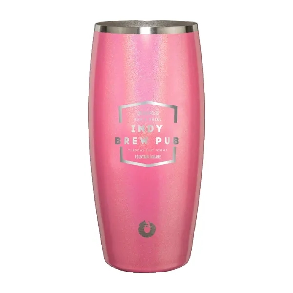 Pink color option for Snowfox® 18 Oz. Shimmer Beer Glass, Laser, Premium