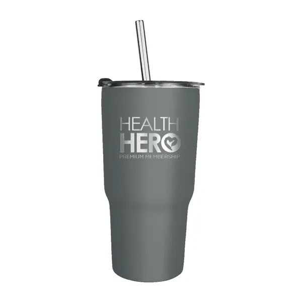 Gray color option for Halcyon® 20 Oz. Tumbler With Stainless Straw/Flip Top Lid,