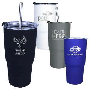 Photo of Halcyon® 20 Oz. Tumbler With Stainless Straw/Flip Top Lid,