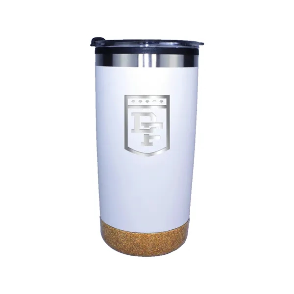 White color option for Halcyon® 20 Oz. Cork Bottom Tumbler With Stainless Straw/Fl