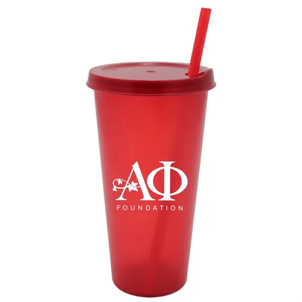 Trans Red color option for 26 Oz. Tumbler With Lid And Straw