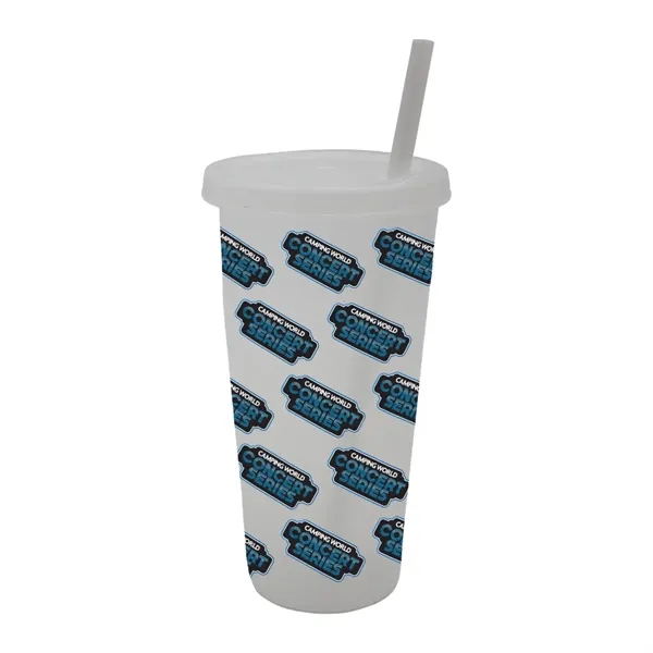 Frosted color option for 26 Oz. Tumbler With Lid And Straw, Full Color Digital