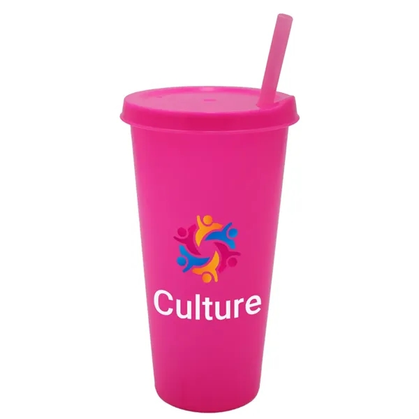 Neon Pink color option for 26 Oz. Tumbler With Lid And Straw, Full Color Digital